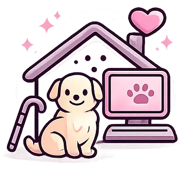 Illustration de services complémentaires à domicile avec promenade d’animaux et assistance informatique