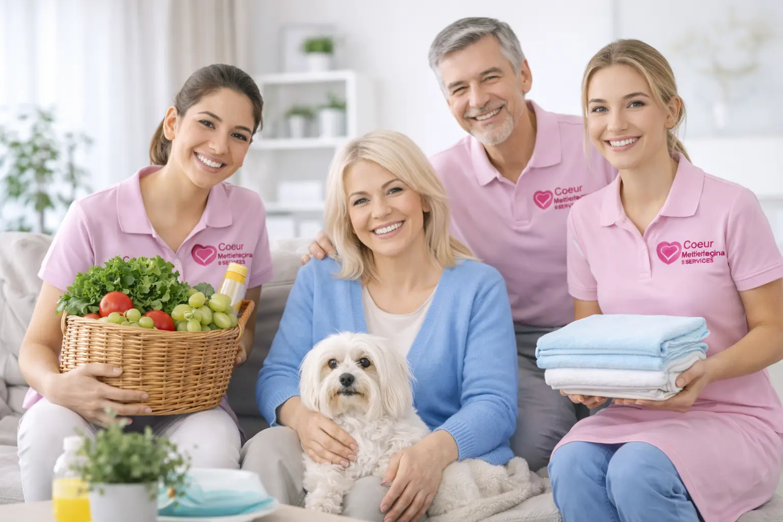Illustration de services à la personne à Toulon avec aide à domicile, courses, entretien du linge et accompagnement